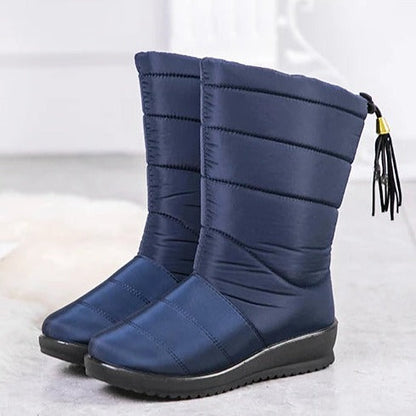 Gevoerde Waterdichte Winterlaarzen Dames met Antislipzool – Warme Polyester Snowboots voor Brede Voeten