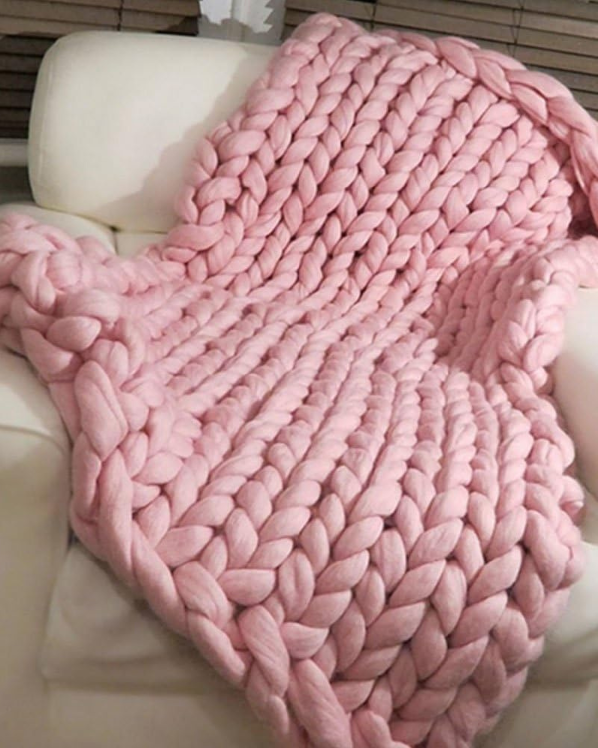 Handgebreid Chunky Plaid – Dik Gebreide Deken in Zachte Chenille voor Bank en Bed