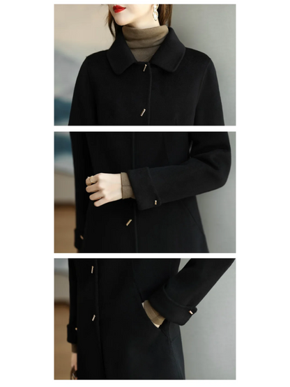 Dames Trenchcoat Klassiek Klein met Puntkraag voor Herfst en Winter