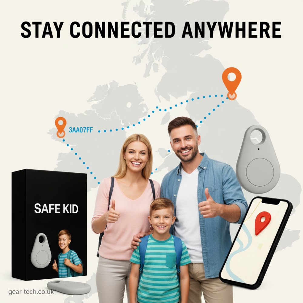 GPS Tracker Schooltas Waterdicht Real-Time Locatie SOS-Knop Klein Licht Oplaadbaar met Draagtasje