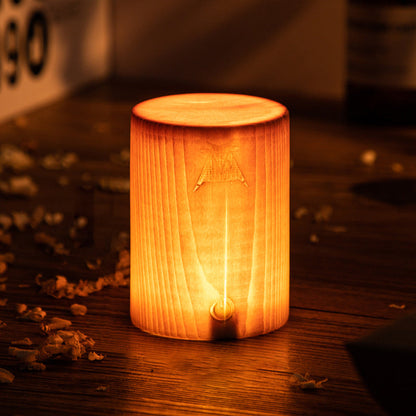 Oplaadbare LED Tafellamp met Touch Control en Houtnerf – Draadloos Stemmingslicht voor Slaapkamer & Bureau