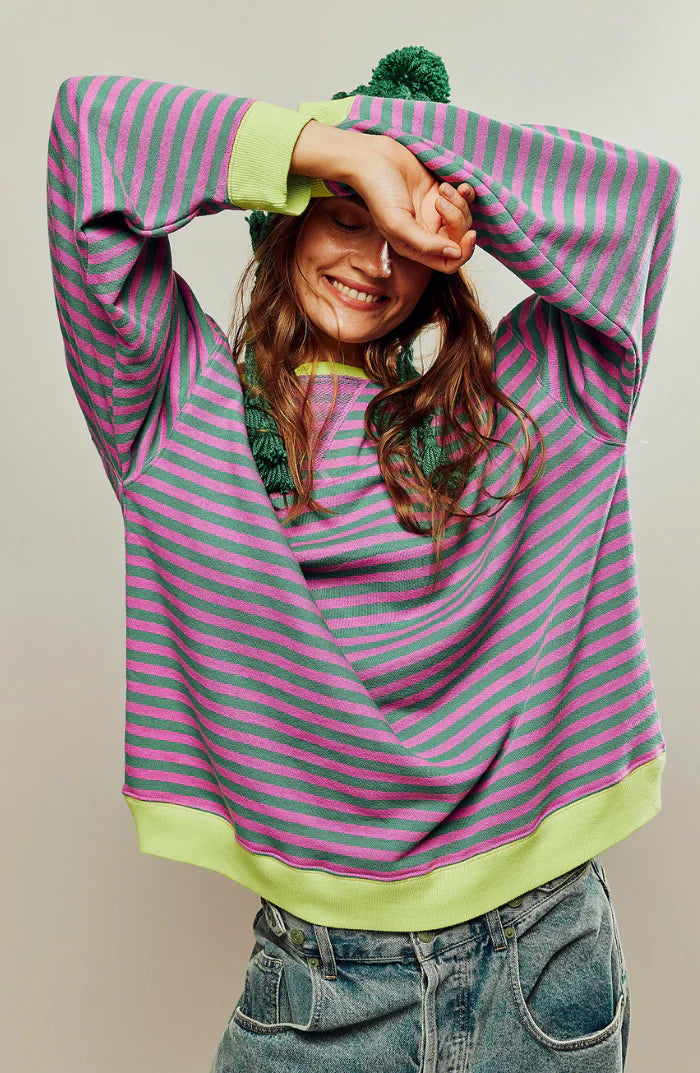 Dames Trui Oversized Gestreept Comfortabele Pasvorm - StudioMarella