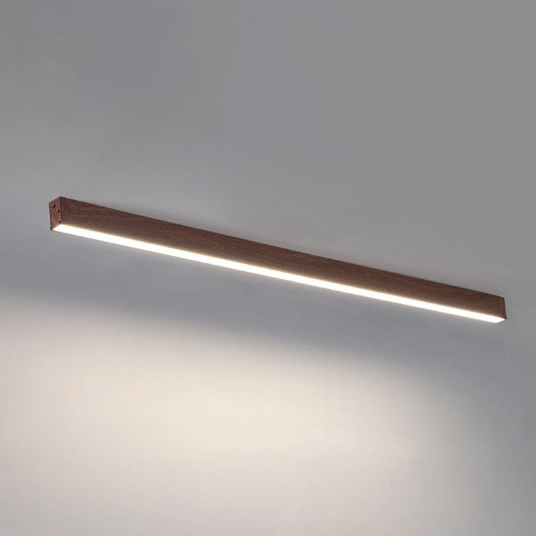 LED Plafondlamp Hout Langwerpig Aluminium Woonkamer Slaapkamer 60cm 100cm 120cm Ingebouwde LED Lijnlamp Houten Plafonnière Japandi
