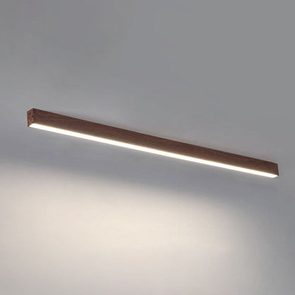 LED Plafondlamp Hout Langwerpig Aluminium Woonkamer Slaapkamer 60cm 100cm 120cm Ingebouwde LED Lijnlamp Houten Plafonnière Japandi