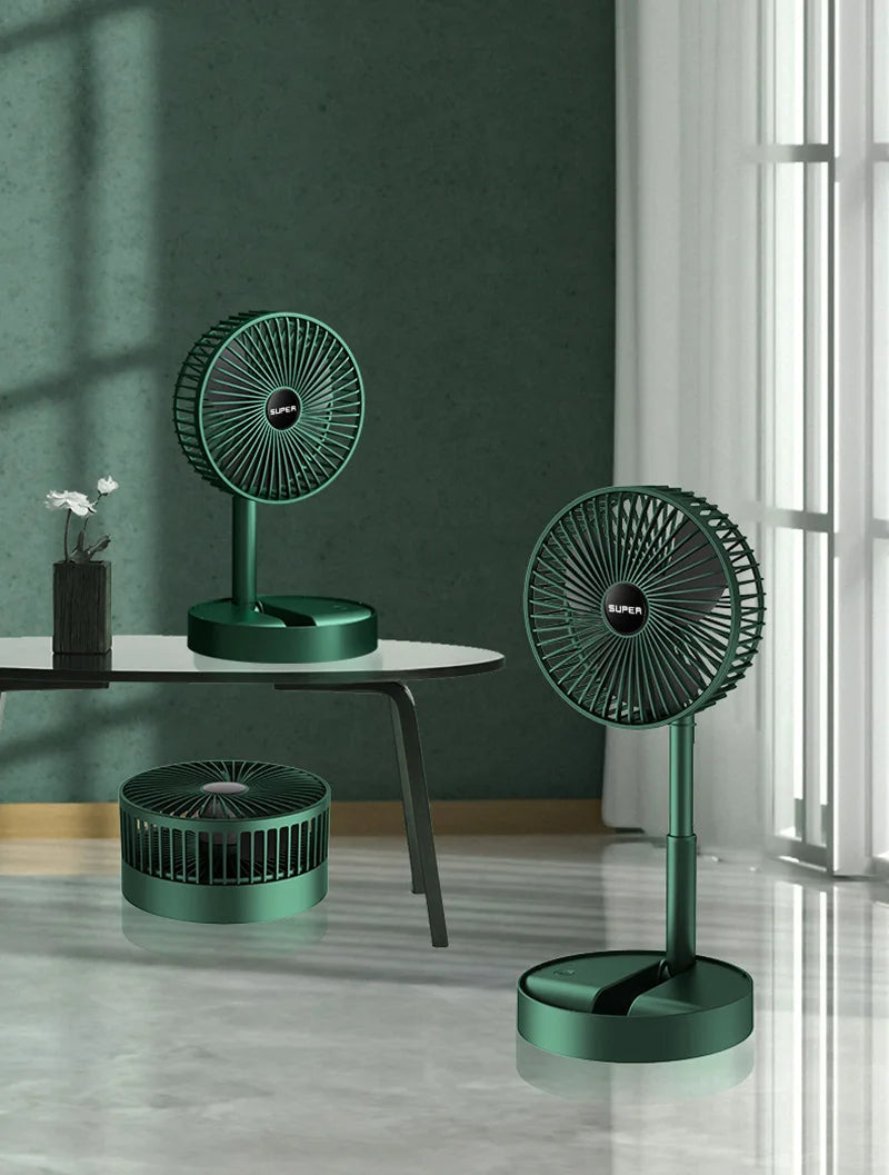 Opvouwbare Tafelventilator USB-Oplaadbaar met Vijf Standen – Compact en Stil