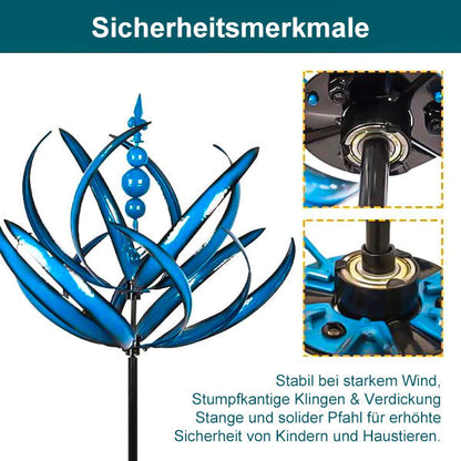Tuinwindmolen Draaibaar Metaal Weervaan Vogel Design Blauw Rood 90cm voor Terras Tuin Balkon Decoratie