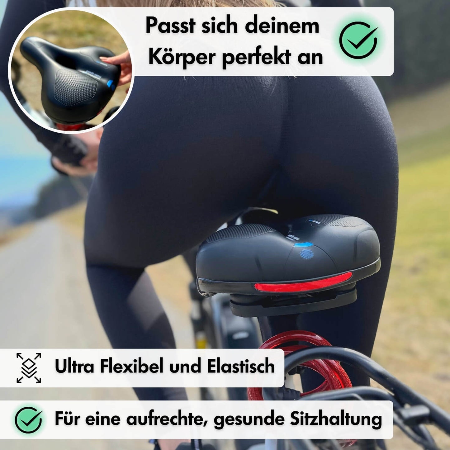 Ergonomisch Fietszadel met Geldemping Rood Blauw Geel Comfortabel Zadel voor Fiets Anti-Drukpunt