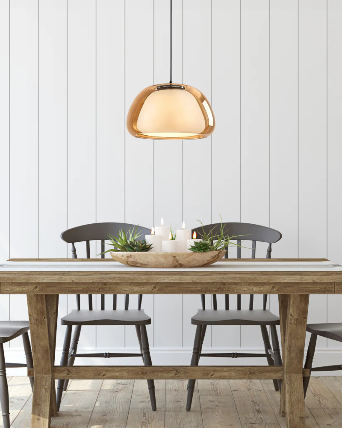 Luxe Glazen Hanglamp Met Mat En Transparant Glas In Minimalistisch Japandi Design