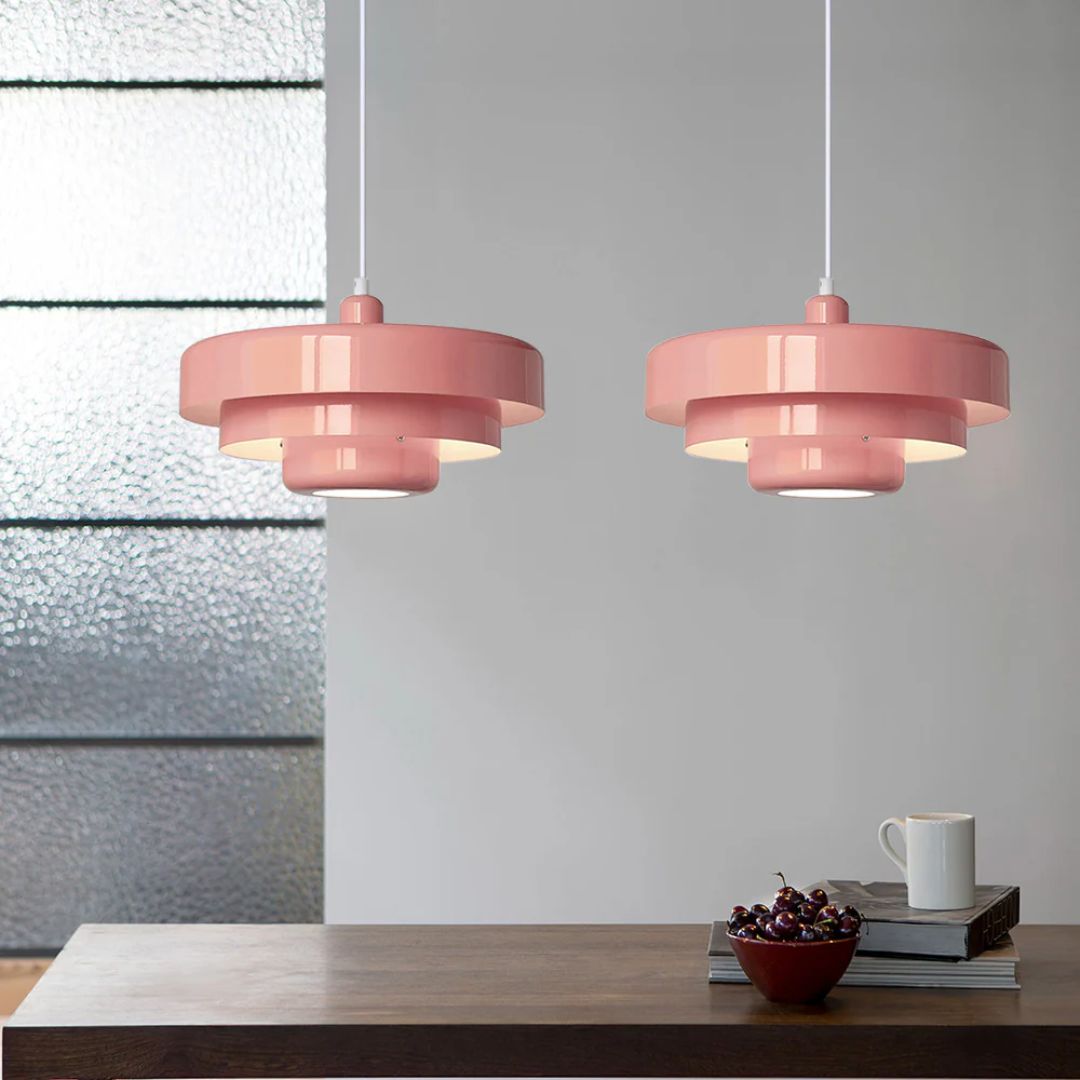 Hanglamp Metaal Gelaagd Ø35cm Oranje E27 Eettafel Woonkamer Retro Design Verlichting Industrieel Modern