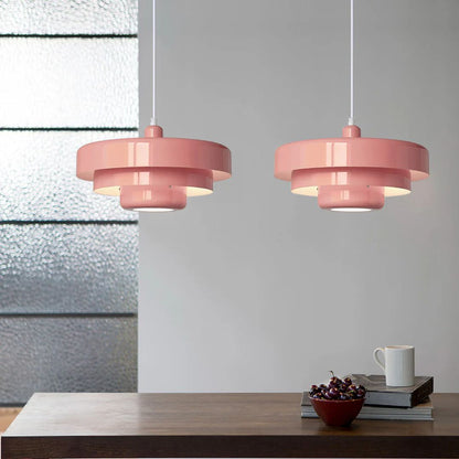 Hanglamp Metaal Gelaagd Ø35cm Oranje E27 Eettafel Woonkamer Retro Design Verlichting Industrieel Modern