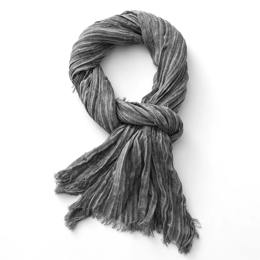 Katoenen Sjaal met Textuur - Linnen Look