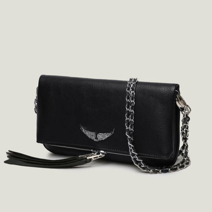 Dames Crossbody Tas met Vleugel Emblem en Sterren Patroon