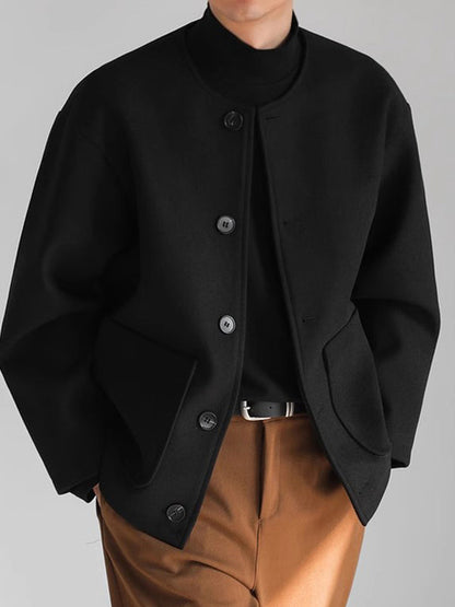 Tweed Jas Casual Mannen Blazer Met Knopen