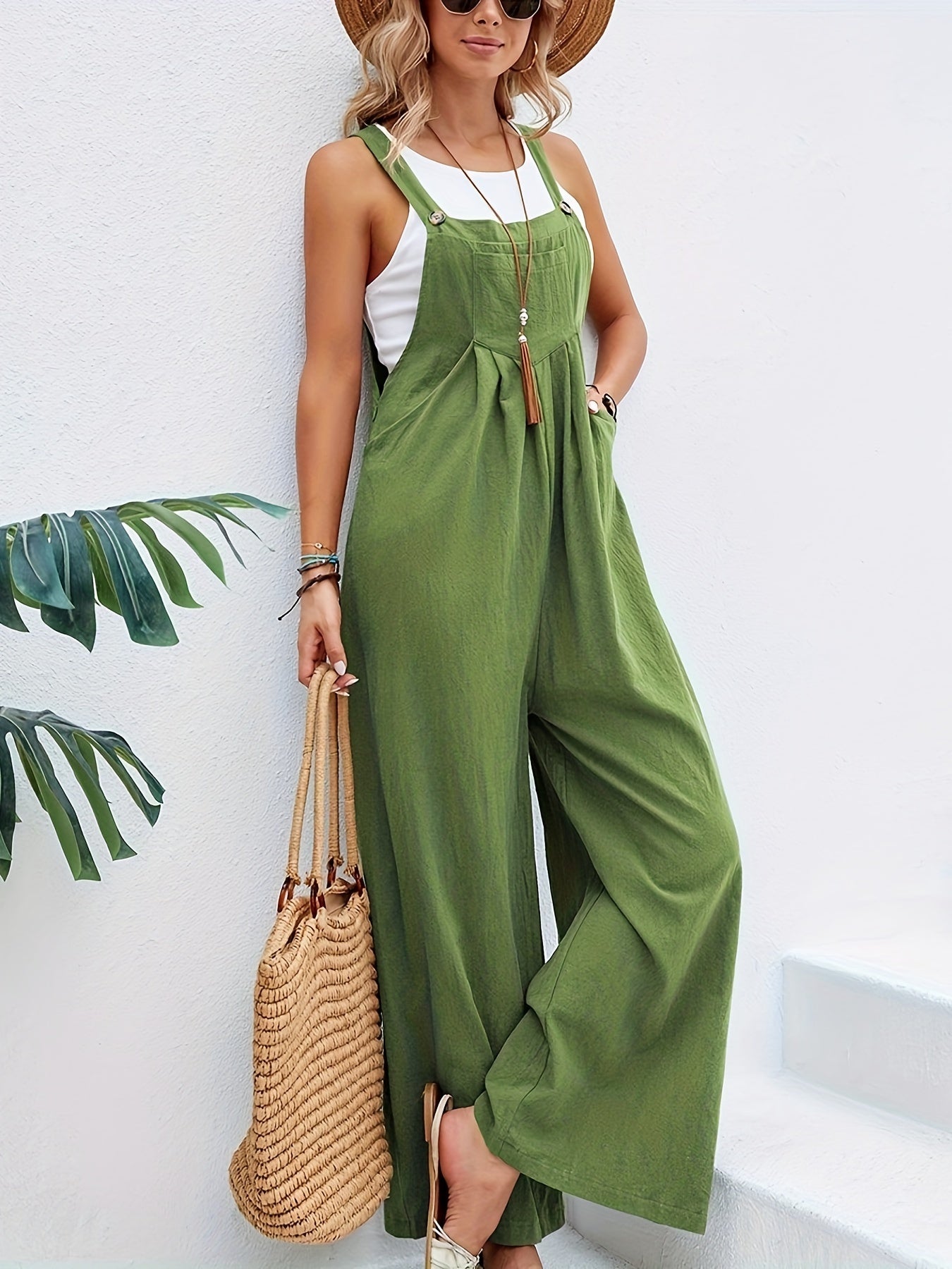 Boho Jumpsuit Zonder Mouwen voor Vrouw Zomer