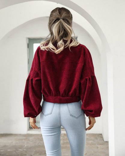 Dames Cropped Jack Corduroy Stijl Kort Model