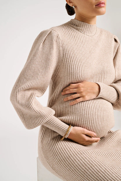 Zwangerschapsjurk Mini Damesjurk Hoge Hals Casual Stijl