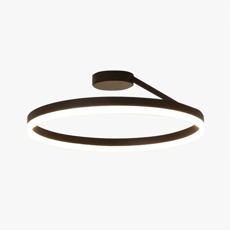Plafondlamp LED Ring Metaal Acryl Zwart Wit Dimbaar Woonkamer Slaapkamer 50cm
