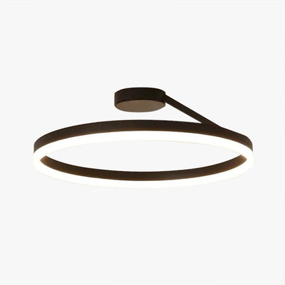 Plafondlamp LED Ring Metaal Acryl Zwart Wit Dimbaar Woonkamer Slaapkamer 50cm