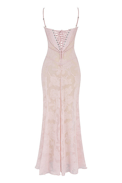 Elegante Maxi Jurk Geborduurd voor Vrouw