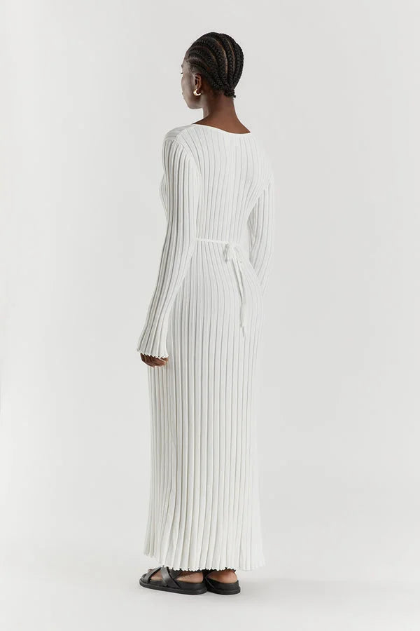 Zwarte Midi Jurk V-Hals Elegante Avondjurk