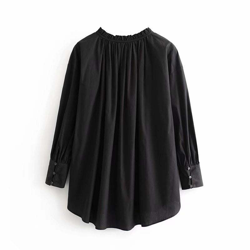 Dames Blouse Oversized met Strikkoord Elegante Stijl