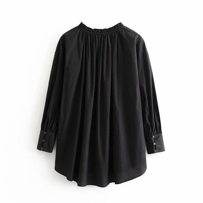 Dames Blouse Oversized met Strikkoord Elegante Stijl