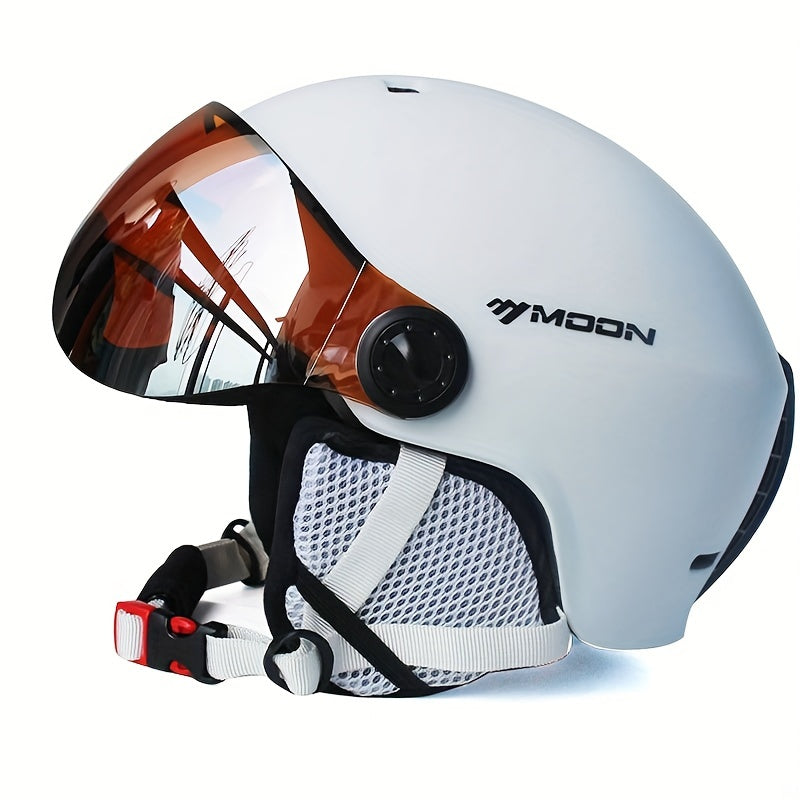 Skihelm PC+EPS Zwart met Vizier Verstelbaar Wintersport Ski Snowboard Beschermhelm met Afneembare Onderdelen