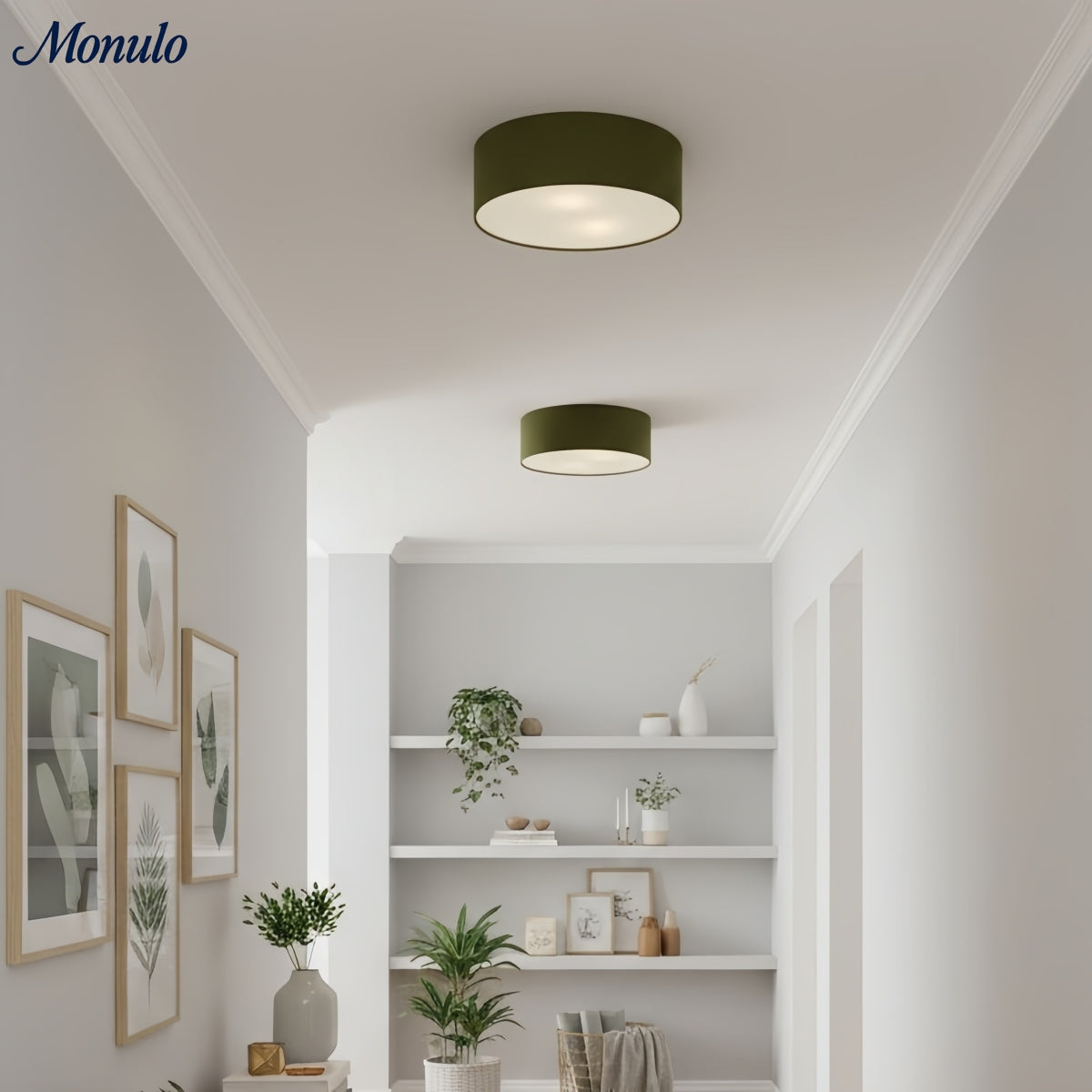 Plafondlamp met Linnen Kap – Drumvorm Ø30/45cm – Modern Scandinavisch Design – Elegante Verlichting Woonkamer Slaapkamer Eetkamer