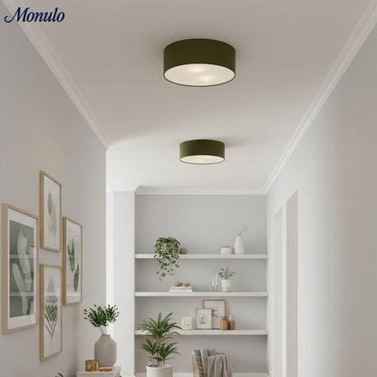 Plafondlamp met Linnen Kap – Drumvorm Ø30/45cm – Modern Scandinavisch Design – Elegante Verlichting Woonkamer Slaapkamer Eetkamer