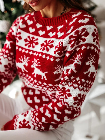 Kersttrui Alpaca Print Xmas Design