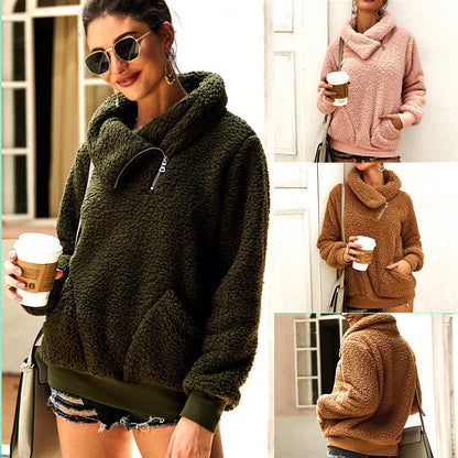 Dames Trui Teddy Warm met Rits en Kraag