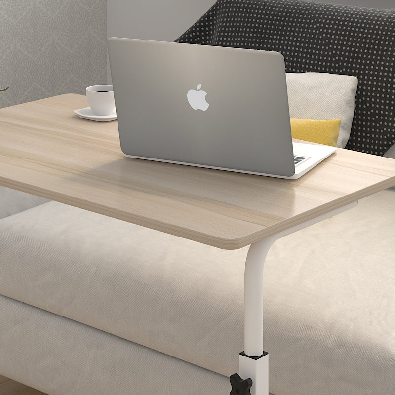 Verstelbare Laptoptafel Op Wielen Wit Staal Hout Hoogte Instelbaar Sofa Bijzettafel