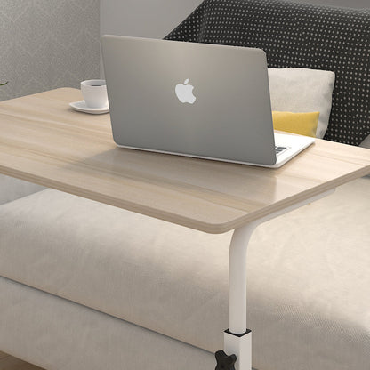 Verstelbare Laptoptafel Op Wielen Wit Staal Hout Hoogte Instelbaar Sofa Bijzettafel