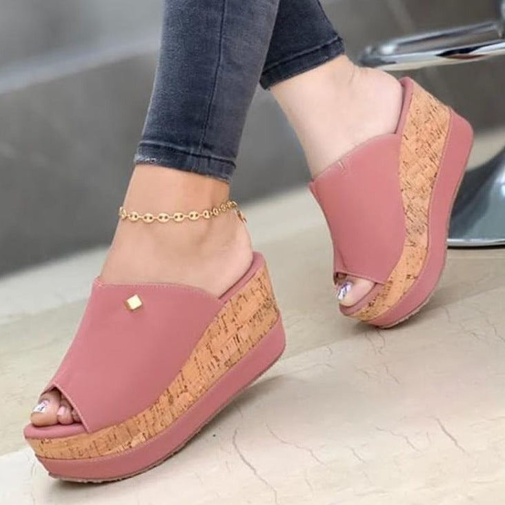 Vrouwenslip-on Sandalen Met Zacht Leer Comfortabel Loopvlak