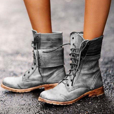 Dames Enkelboots – Urban Veterboots met Klassieke Stijl