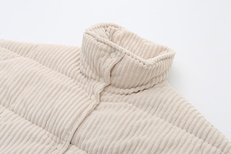 Dames Pufferjas Warm en Stijlvol Corduroy