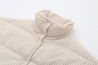 Dames Pufferjas Warm en Stijlvol Corduroy