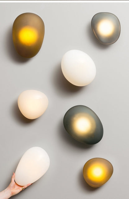 Moderne Glazen Wandlamp met Sfeervolle Ovale Kap – Stijlvolle Minimalistische Verlichting voor Hal Slaapkamer Woonkamer