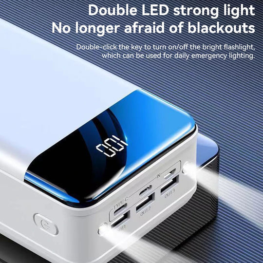 Powerbank 50.000 mAh met snellaadfunctie, USB-C en LED-zaklamp