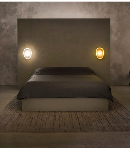 Moderne Glazen Wandlamp met Sfeervolle Ovale Kap – Stijlvolle Minimalistische Verlichting voor Hal Slaapkamer Woonkamer