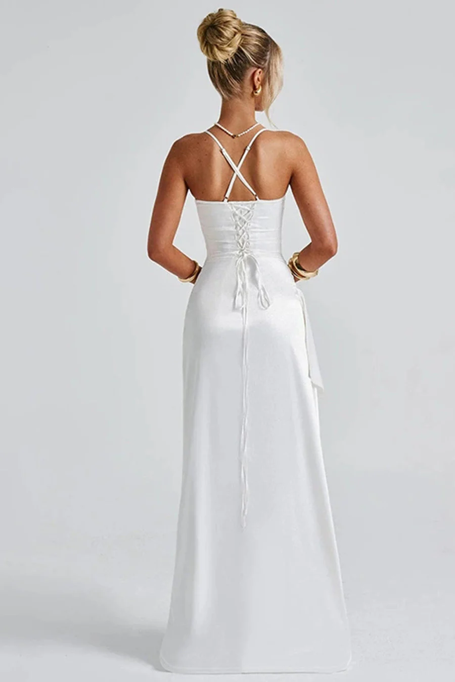 Maxi Jurk Spaghettibandjes Diepe Split Zomerjurk Elegant