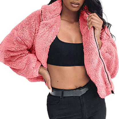 Dames Faux Fur Jas Warm Bruin Teddy Stijl