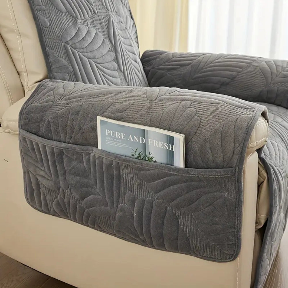 Stoelhoes voor Relaxstoel met Bladpatroon – Universele Slipcover voor Fauteuil Bescherming tegen Vlekken – Antislip Hoes met Groen Motief