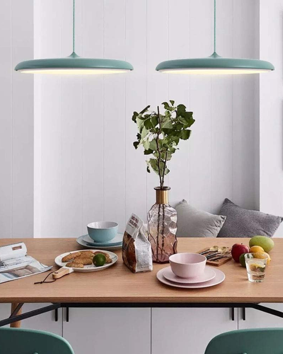 Ronde Hanglamp met Zachte Lichtverspreiding Zwart Grijs Groen Roze Wit Oranje ø25cm ø40cm Modern Scandinavisch Design voor Eetkamer Woonkamer Werkplek
