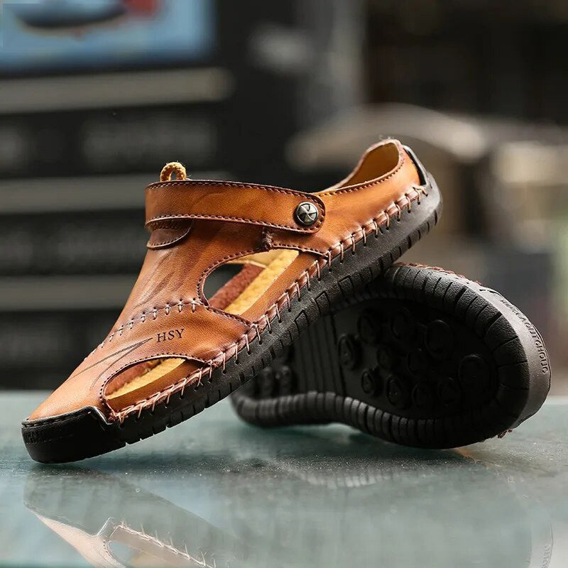Leren Sandalen voor Mannen Klassiek en Robuust