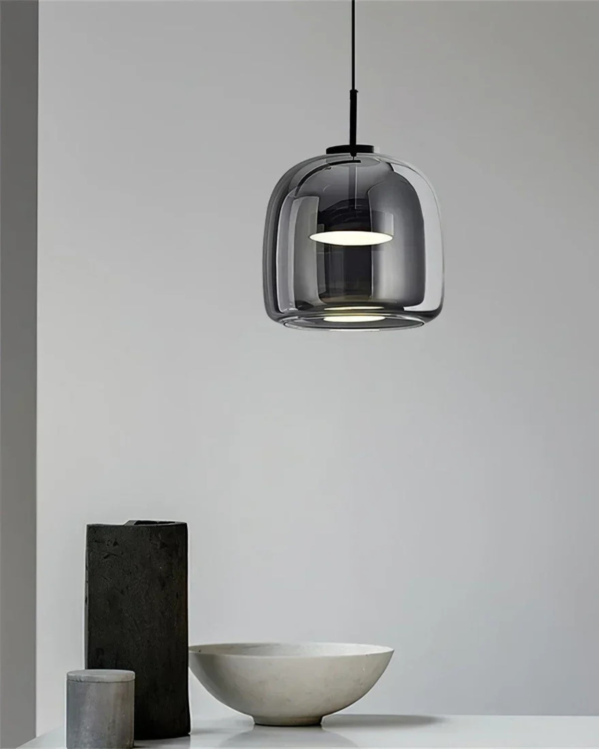 Hanglamp Rookglas met LED Verlichting Goud Zwart Amber Dimbaar Eetkamer | Scandinavische Glazen Plafondlamp Metalen Finish Keukeneiland Moderne Verlichting Woonkamer Design