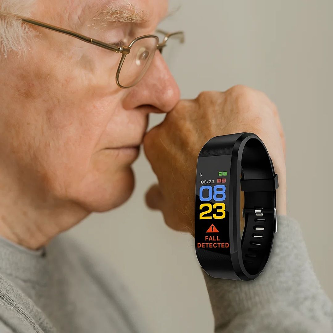 Veiligheidshorloge voor Senioren met Valdetectie GPS Tracker Gezondheidsmeter Hartslagmeting Noodknop