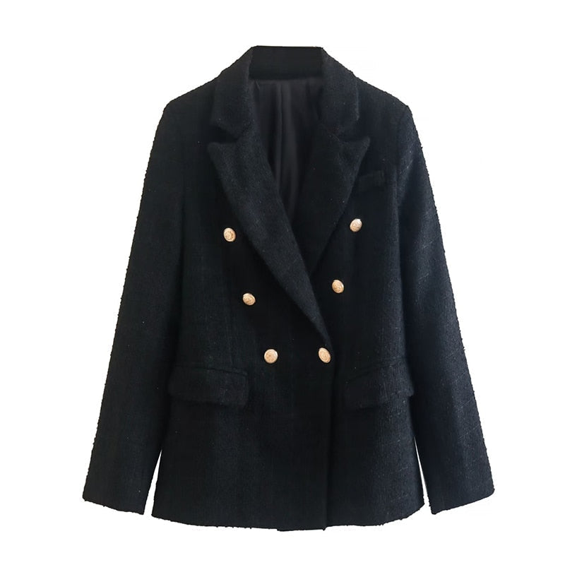 Heren Blazer Dubbele Knopen Elegant Getailleerd Luxe Jas