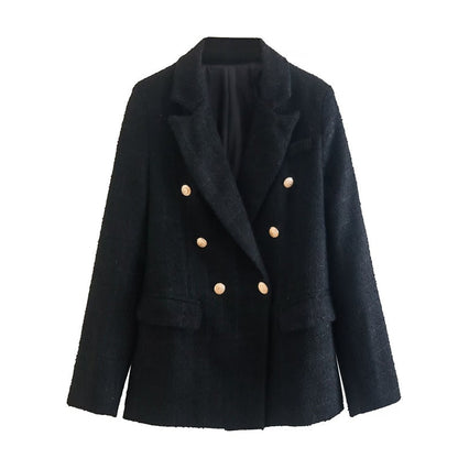 Heren Blazer Dubbele Knopen Elegant Getailleerd Luxe Jas