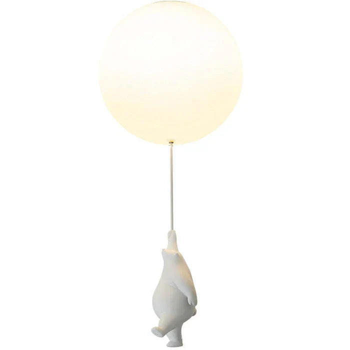 Kinderkamer hanglamp met beer en ballon, speelse plafondlamp met warm led licht voor slaapkamer en woonkamer